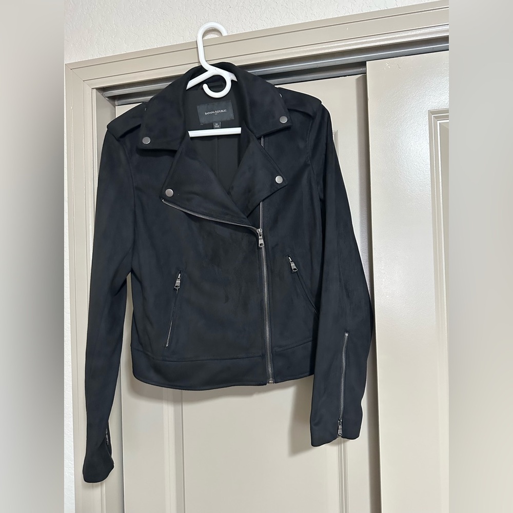 Banana Republic Black Suede Moto Jacket